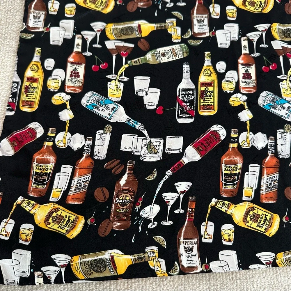 Vintage Nicole Miller Alcohol Bar Spirits Silk Scarf